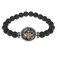 Браслет из лавы 8 мм Ной не ныл, и ты не ной BSL-0129