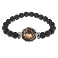 Браслет из лавы 8 мм Семь раз отпей, один раз отъешь BSL-0130