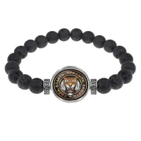Браслет из лавы 8 мм Тигр BSL-0135