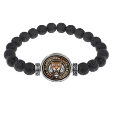 Браслет из лавы 8 мм Тигр BSL-0135