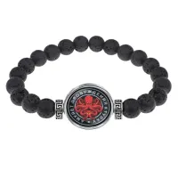 Браслет из лавы 8 мм Амулет пробуждения Ктулху BSL-0136