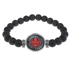 Браслет из лавы 8 мм Амулет пробуждения Ктулху BSL-0136