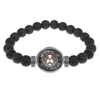 Браслет из лавы 8 мм Не зли меня BSL-0138