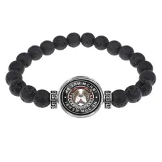 Браслет из лавы 8 мм Не зли меня BSL-0138