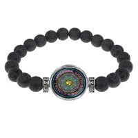 Браслет из лавы 8 мм Мандала Ом BSL-0141