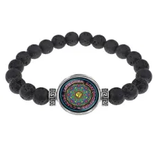 Браслет из лавы 8 мм Мандала Ом BSL-0141