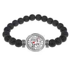 Браслет из лавы 8мм Я тебя люблю BSL-0153