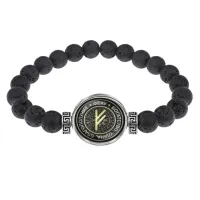 Браслет из лавы 8 мм Руна Феху BSL-0157