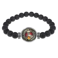 Браслет из лавы 8 мм Вечно молодой, вечно пьяный BSL-0158