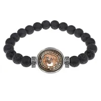 Браслет из лавы 8 мм Скучаю, когда тебя нет рядом BSL-0159