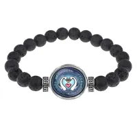 Браслет из лавы 8 мм Два лебедя BSL-0165