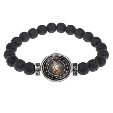 Браслет из лавы 8 мм Молитва BSL-0170