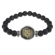 Браслет из лавы 8 мм Волк BSL-0182