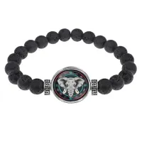 Браслет из лавы 8 мм Слон BSL-0187