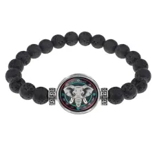 Браслет из лавы 8 мм Слон BSL-0187