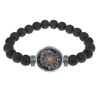 Браслет из лавы 8 мм Мандала Ом BSL-0188