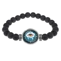 Браслет из лавы 8 мм Око грозы BSL-0189