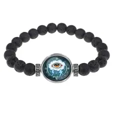 Браслет из лавы 8 мм Око грозы BSL-0189