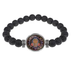 Браслет из лавы 8 мм Глаз, гроб, розы BSL-0190