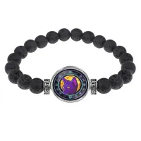 Браслет из лавы 8 мм Лунный кот BSL-0191