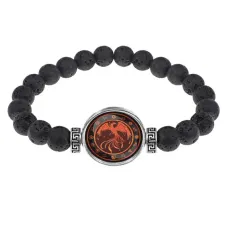 Браслет из лавы 8 мм Феникс BSL-0192