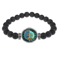 Браслет из лавы 8 мм Дерево Ночи и Дня BSL-0197
