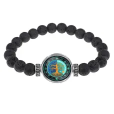 Браслет из лавы 8 мм Дерево Ночи и Дня BSL-0197