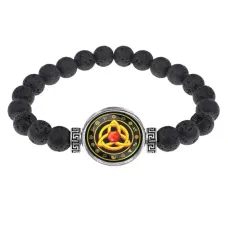 Браслет из лавы 8 мм Трикветр BSL-0199