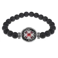 Браслет из лавы 8 мм Крест с глазом BSL-0202