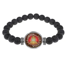Браслет из лавы 8 мм Молот Тора BSL-0204