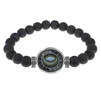 Браслет из лавы 8 мм Глаз Ночи BSL-0205