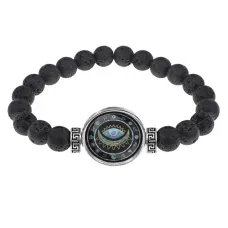 Браслет из лавы 8 мм Глаз Ночи BSL-0205