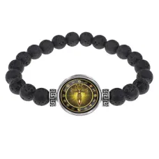 Браслет из лавы 8 мм Клинок Анкх BSL-0206