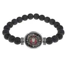 Браслет из лавы 8 мм Череп козла BSL-0210