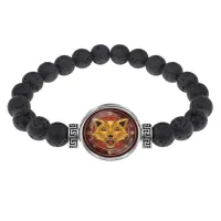 Браслет из лавы 8 мм Дикая кошка BSL-0213