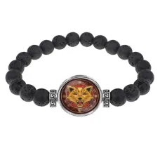 Браслет из лавы 8 мм Дикая кошка BSL-0213