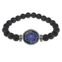 Браслет из лавы 8 мм Паук BSL-0214