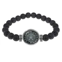 Браслет из лавы 8 мм Волк BSL-0215