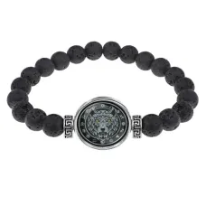 Браслет из лавы 8 мм Волк BSL-0215