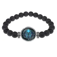 Браслет из лавы 8 мм Ктулху BSL-0216