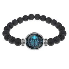 Браслет из лавы 8 мм Ктулху BSL-0216