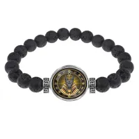 Браслет из лавы 8 мм Анубис BSL-0220