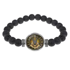 Браслет из лавы 8 мм Анубис BSL-0220