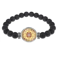 Браслет из лавы 8 мм Звезда Давида BSL-0222
