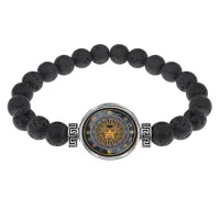 Браслет из лавы 8мм Солнце BSL-0223
