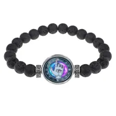 Браслет из лавы 8 мм Рука с глазом BSL-0225