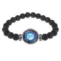 Браслет из лавы 8 мм Будь на светлой стороне BSL-0237