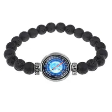 Браслет из лавы 8 мм Будь на светлой стороне BSL-0237