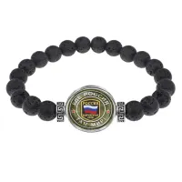 Браслет из лавы 8 мм Где Россия, там мир BSL-0238