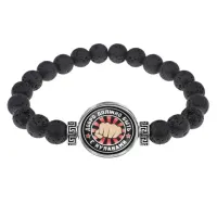 Браслет из лавы 8 мм Добро должно быть с кулаками BSL-0239